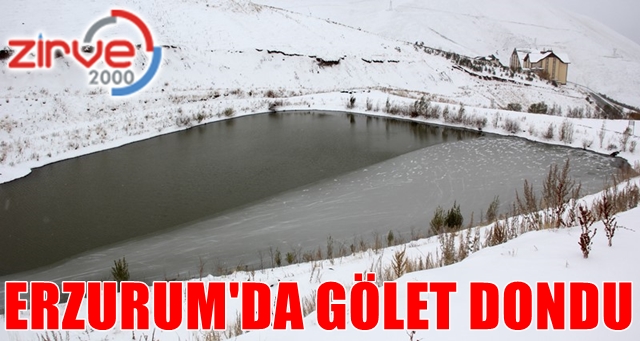 Palandöken’de gölet dondu…