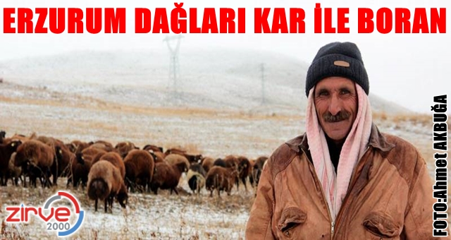 Erzurum kar ile uyandı