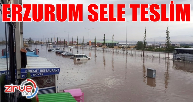 Erzurum’da yağmur sel oluşturdu, hayat durdu