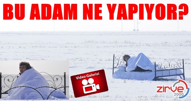 Kar üstüne yatak kurdu