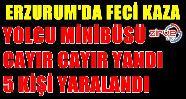 Minibüsle otomobil çarpıştı