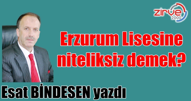 Erzurum Lisesine niteliksiz demek?