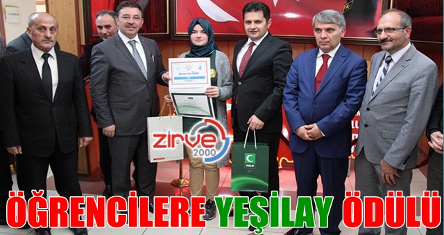 Öğrencilere Yeşilay ödülü