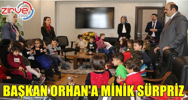 Anaokulu öğrencilerinden Başkan Orhan’a ziyaret