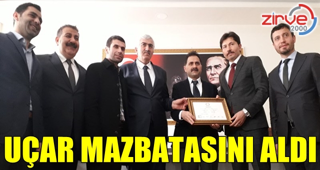 Mahmut Uçar mazbatasını aldı