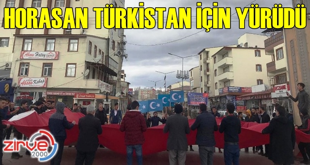 Horasan’da Doğu Türkistan için “Sessiz Çığlık” yürüyüşü yapıldı