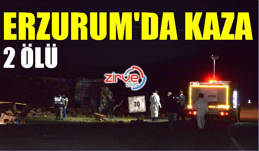 PATLAYICI YÜKLÜ KAMYON TAKLA ATTI