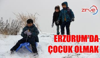 Çocuklar kar üzerinde eğlenceye doyamadı