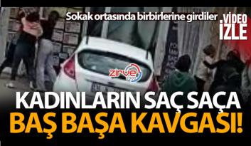 Kadınlar saç saça, baş başa birbirine girdi