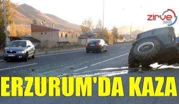 OTOMOBİL TRAKTÖRE ÇARPTI