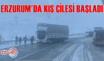 Erzurum’da yollar buz pistine döndü