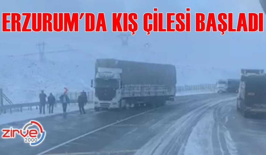 Erzurum’da yollar buz pistine döndü