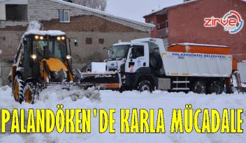Palandöken’de karla mücadele