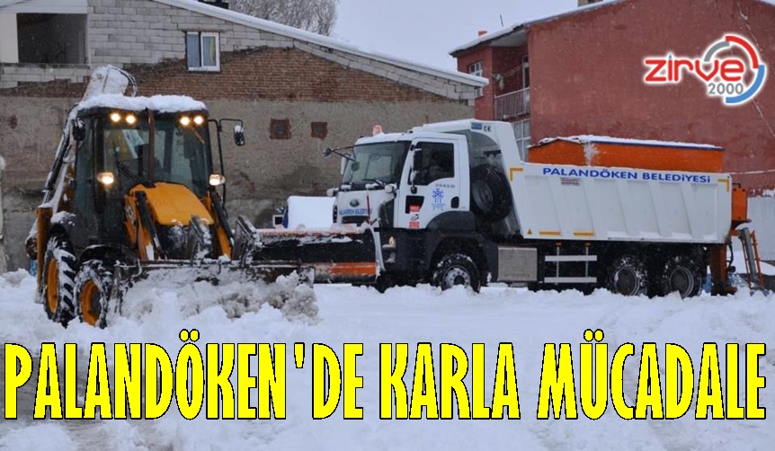 Palandöken’de karla mücadele