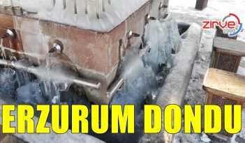 Erzurum’da duvarlar ve şadırvanlar buz tuttu