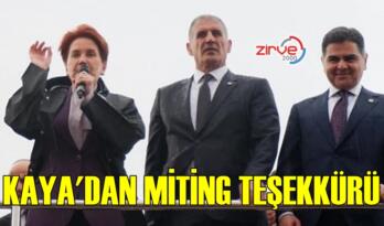 KAYA TEŞEKKÜR ETTİ