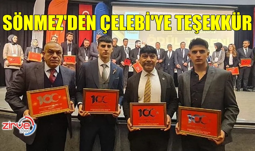 ÇELEBİ’YE ORGANİZASYON TEŞEKKÜRÜ