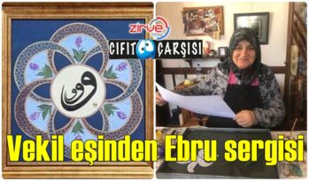 Vekil eşinden Ebru sergisi..