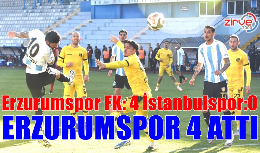 ERZURUMSPOR’DAN DÖRT DÖRTLÜK SKOR