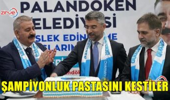 ŞAMPİYONLUK PASTASINI KESTİLER