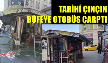 ÇINÇIN BÜFEYE OTOBÜS ÇARPTI